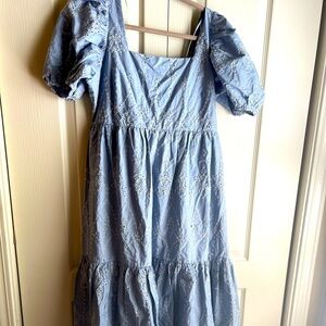 Periwinkle Embroidered Floral Dress